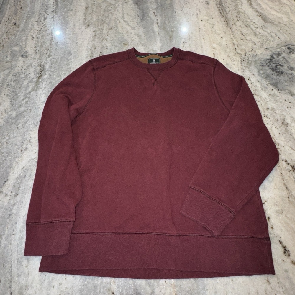 G.H. Bass Men's XL Sweatshirt Maroon Burgundy‎ Pullover Outdoors Long Sleeve